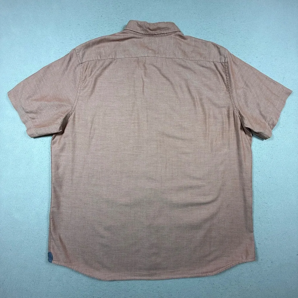 Banana Republic Mens XL Slim Fit Short Sleeve Button Down Shirt Dusty Rose Pink